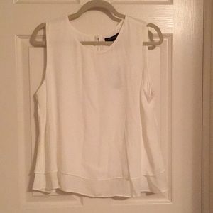 White House Black Market white sleeveless blouse